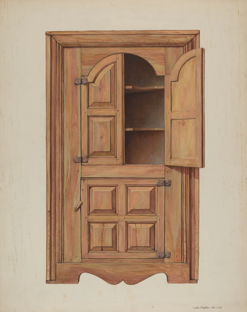 Corner Cupboard by Leslie Macklem, index of american design, 1939