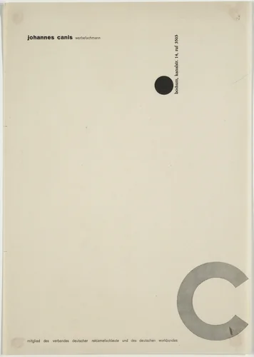 Johannes Canis Werbefachmann by Johannes Canis, design, 1928