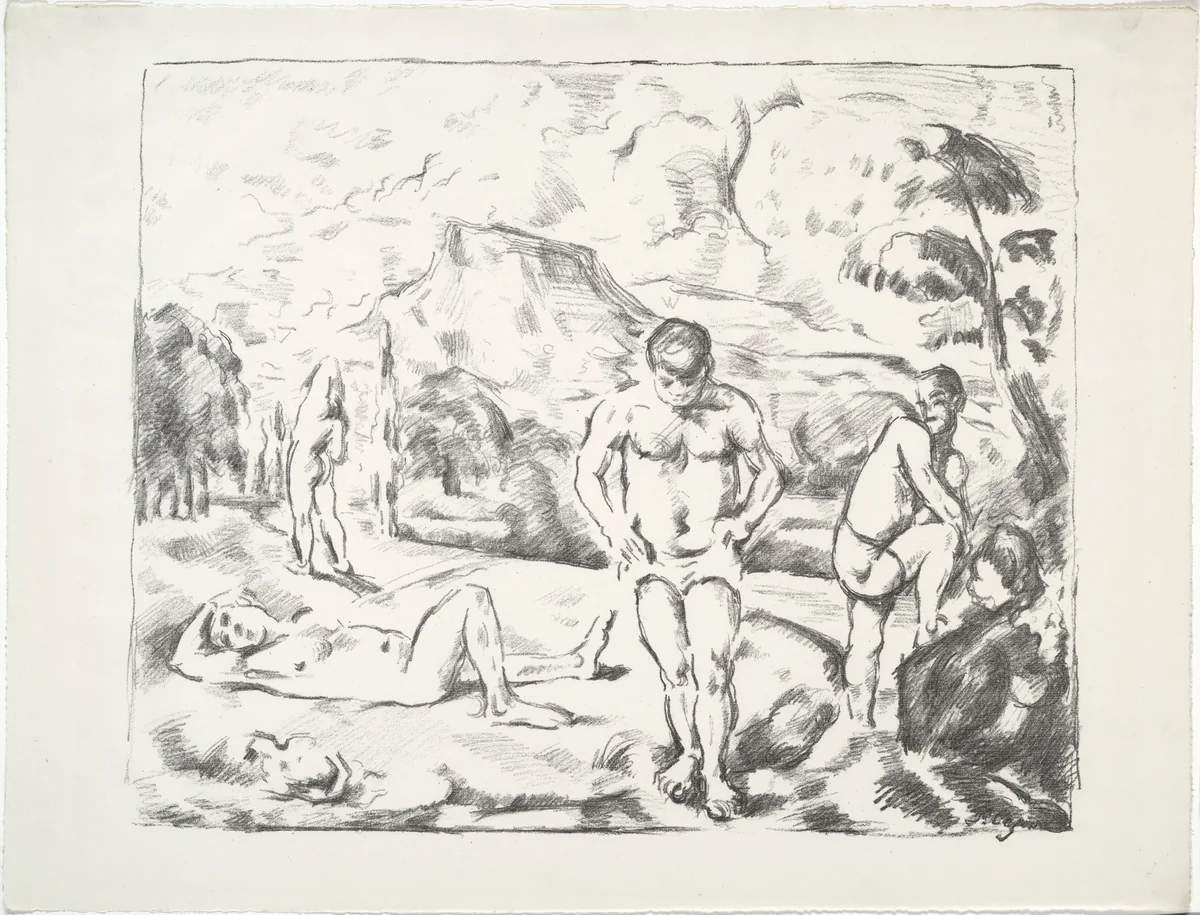 The Bathers, large plate (Les baigneurs, grand planche) by Paul Cézanne, print, 1899