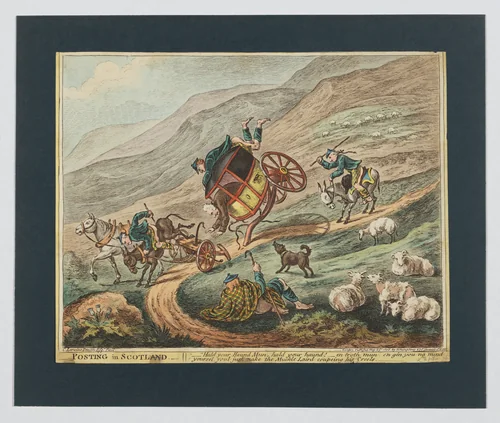 Posting in Scotland by James Gillray, print, 1805