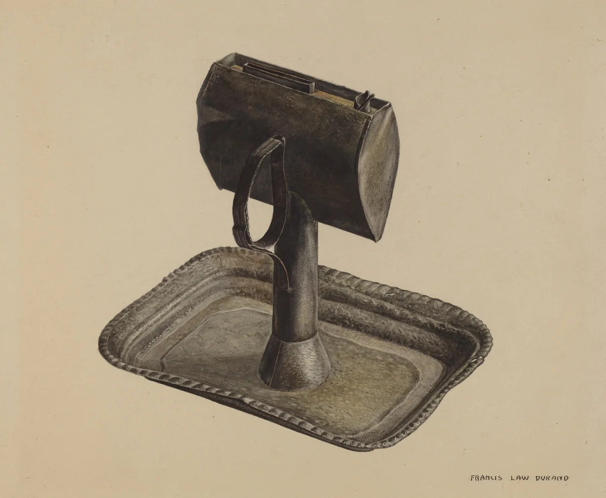 Whale Oil Lamp by Francis Law Durand, index of american design, 1935-1942