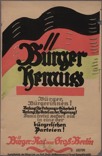 Bürger heraus! by Geschäftsstelle des Bürger-Rates von Groß-Berlin, design, 1919