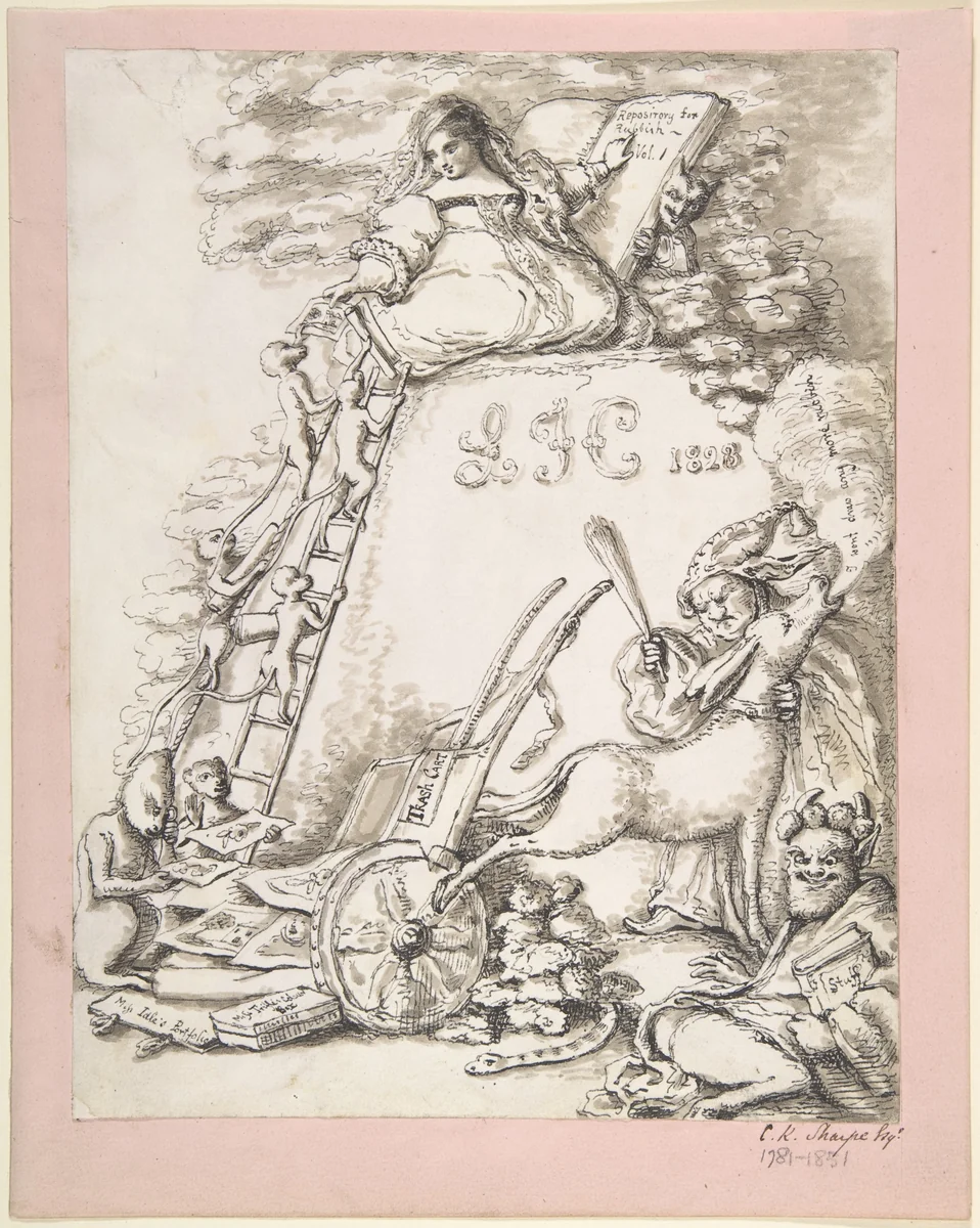 "Repository for Rubbish, vol. I, L.F.C 1828", Illustration for children's book by Charles Kirkpatrick Sharpe, drawing, 1828