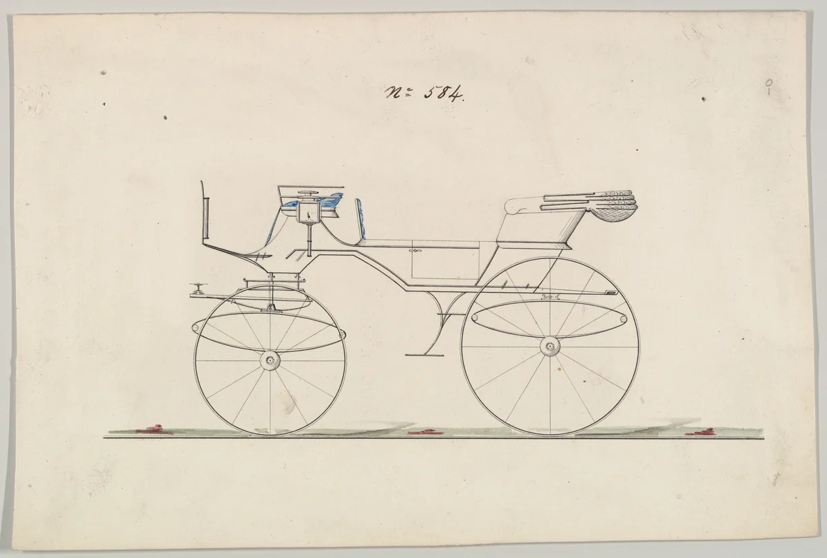 Design for Vis-à-vis, no. 584 by Brewster & Co., drawing, 1850-1870