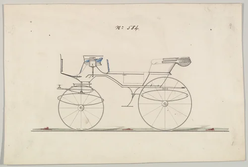 Design for Vis-à-vis, no. 584 by Brewster & Co., drawing, 1850-1870