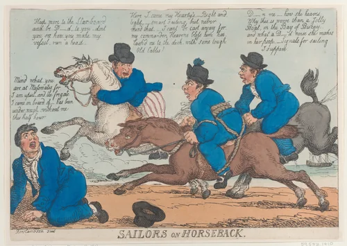 Sailors on Horseback by Thomas Rowlandson, print, 1811