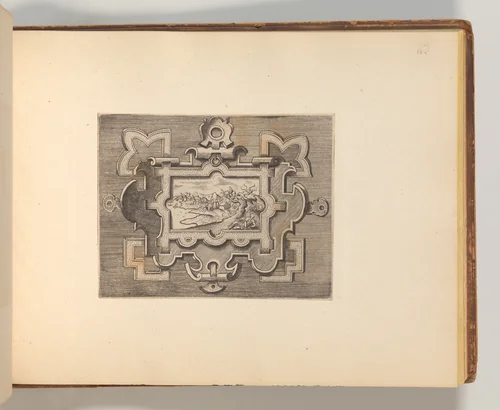 Series of Cartouches, in: Targhe ed altri ornati di varie e capricciose invenzioni (Cartouches and other ornaments of various and capricious invention, page 46) by Cornelis Bos, book, 1540-1560