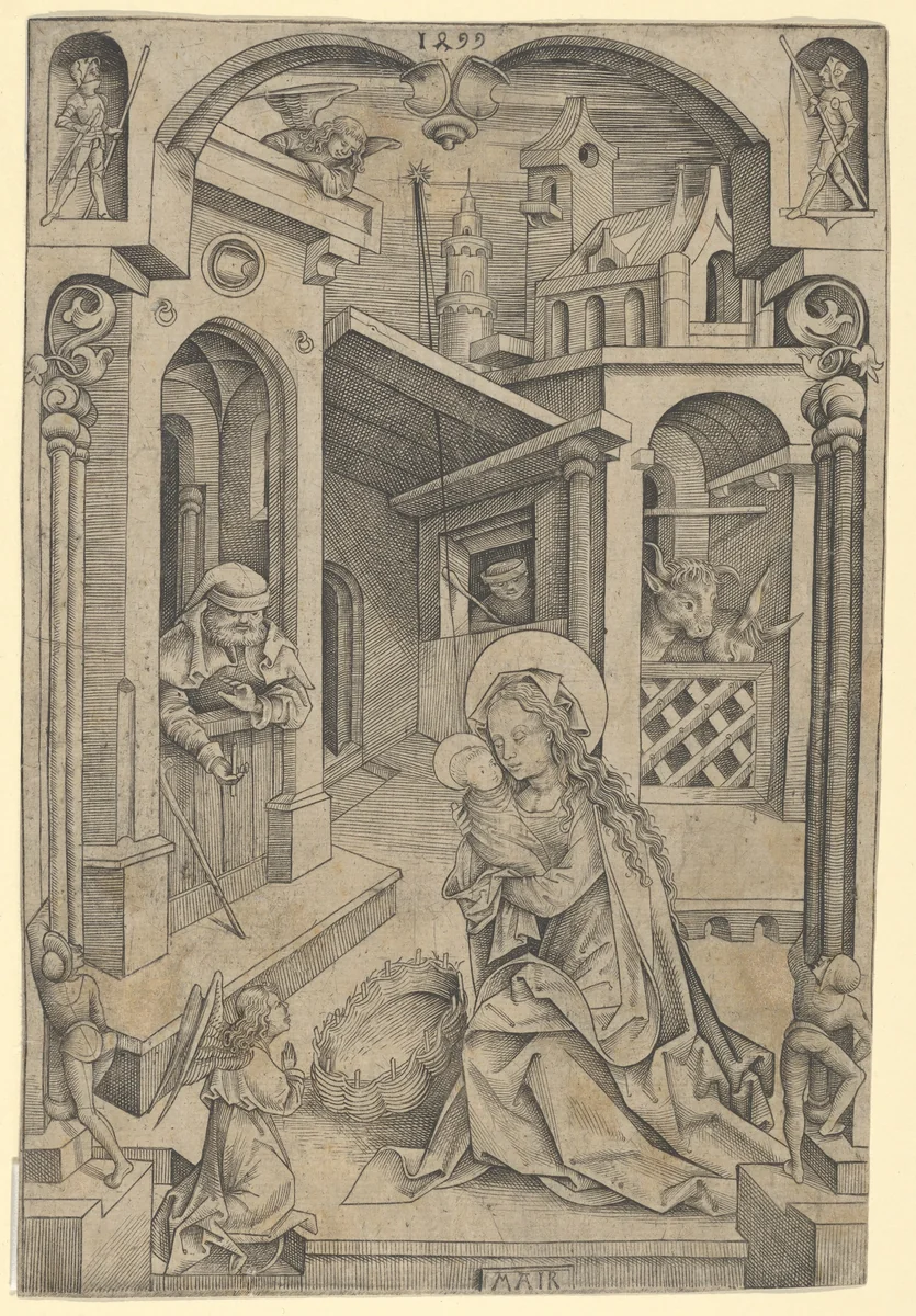 The Nativity by Mair von Landshut, print, 1499