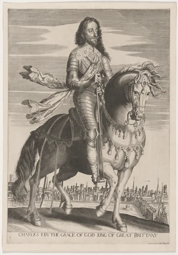 Charles I on Horseback by Pierre Daret de Cazeneuve, print, 1604-1678