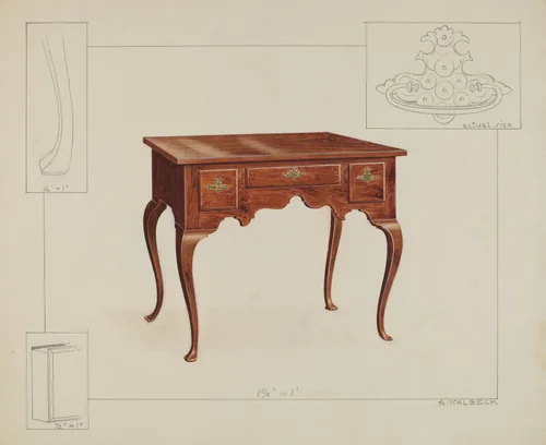Lowboy by Alfred Walbeck, index of american design, 1936
