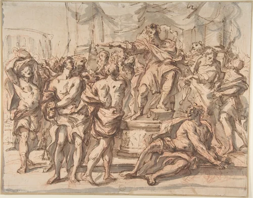 Historical Scene by anonymous, drawing, 1600-1699