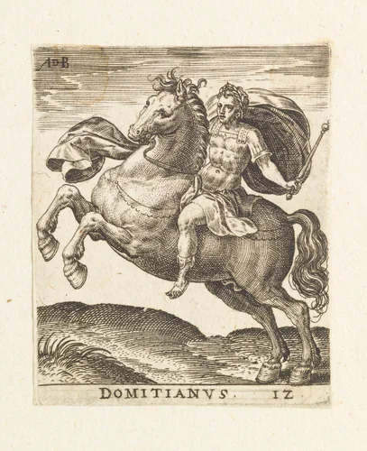 Domitianus, from "Twelve Caesars on Horseback" by Abraham de Bruyn, print, 1560-1592
