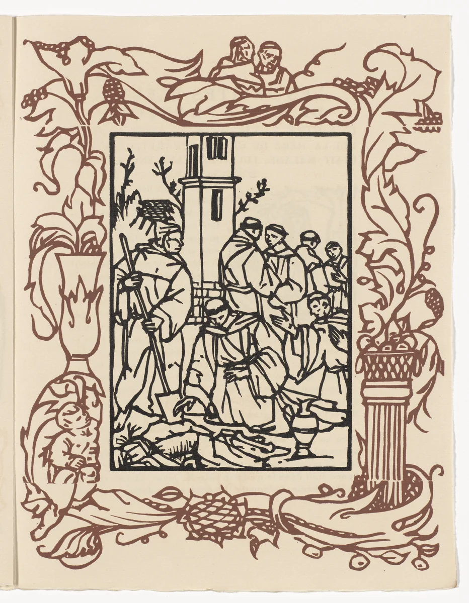 Plate (page 255) from Les Petites Fleurs de St. François (The Little Flowers of St. Francis) by Émile Bernard, illustrated book, 1928