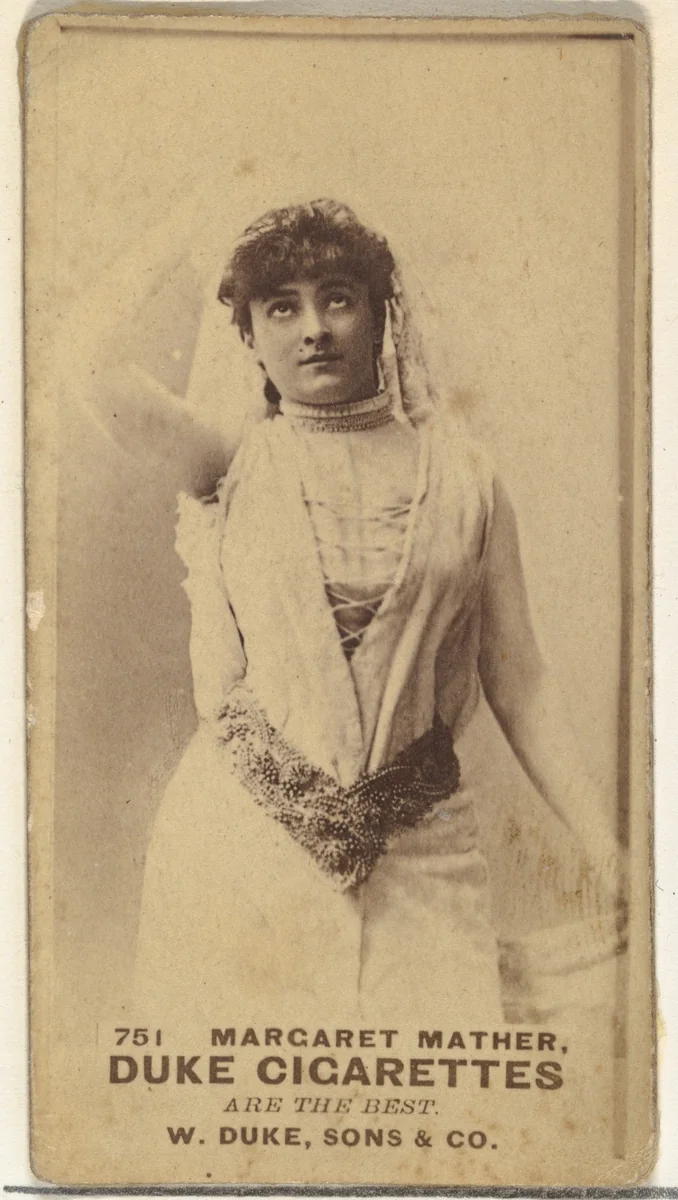 Card Number 751, Margaret Mather, from the Actors and Actresses series (N145-7) issued by Duke Sons & Co. to promote Duke Cigarettes by W. Duke, Sons & Co., photograph, 1880-1889
