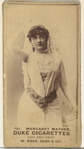 Card Number 751, Margaret Mather, from the Actors and Actresses series (N145-7) issued by Duke Sons & Co. to promote Duke Cigarettes by W. Duke, Sons & Co., photograph, 1880-1889
