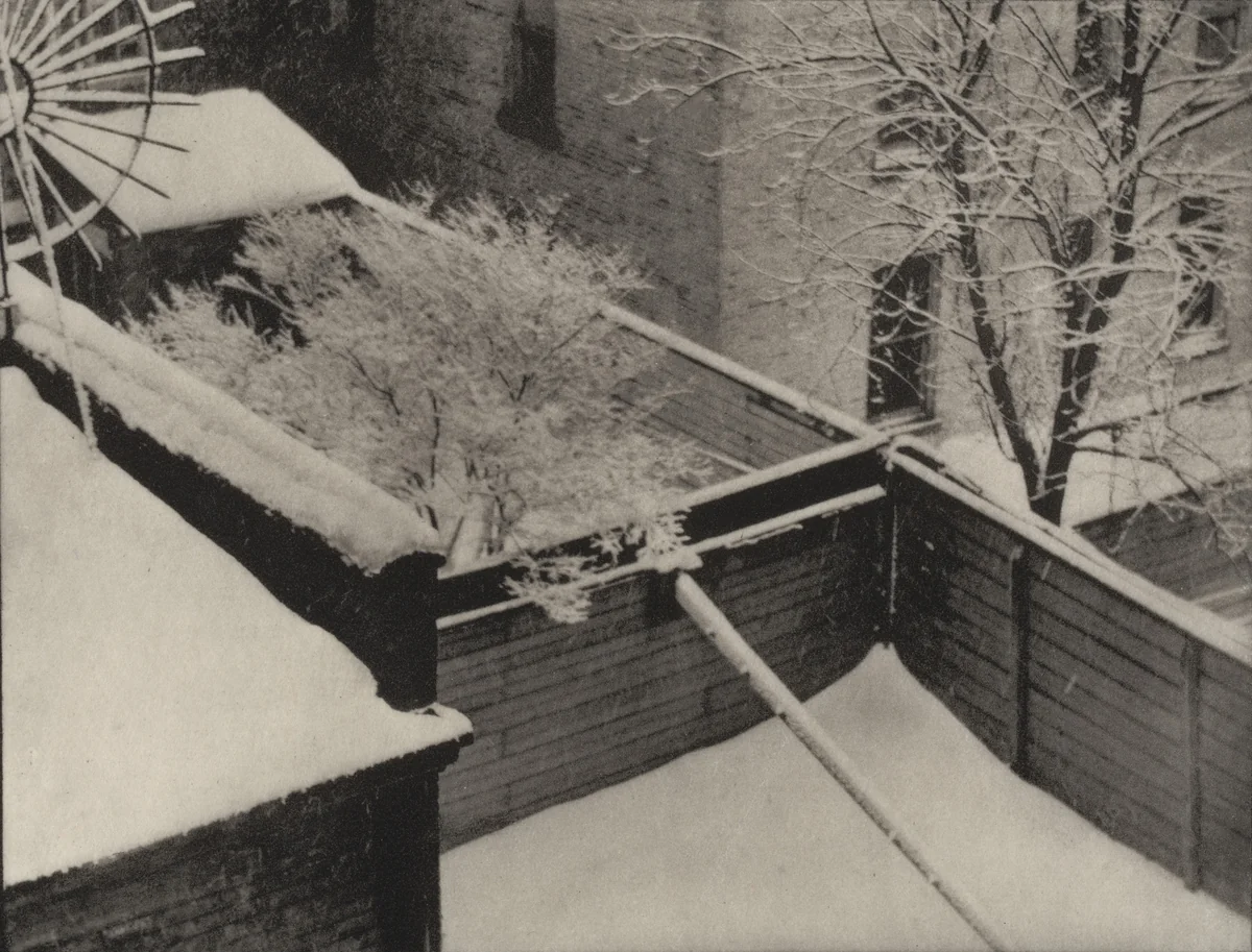 Snow, Backyards, New York City by Paul Strand, photograph, 1915