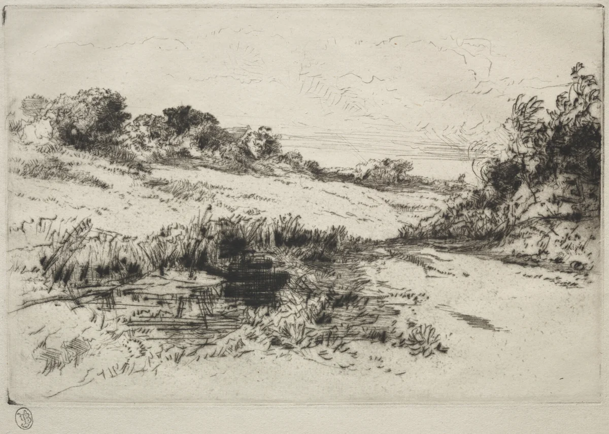 Windmill Hill, No. 1 by Francis Seymour-Haden, print, 1877-1882