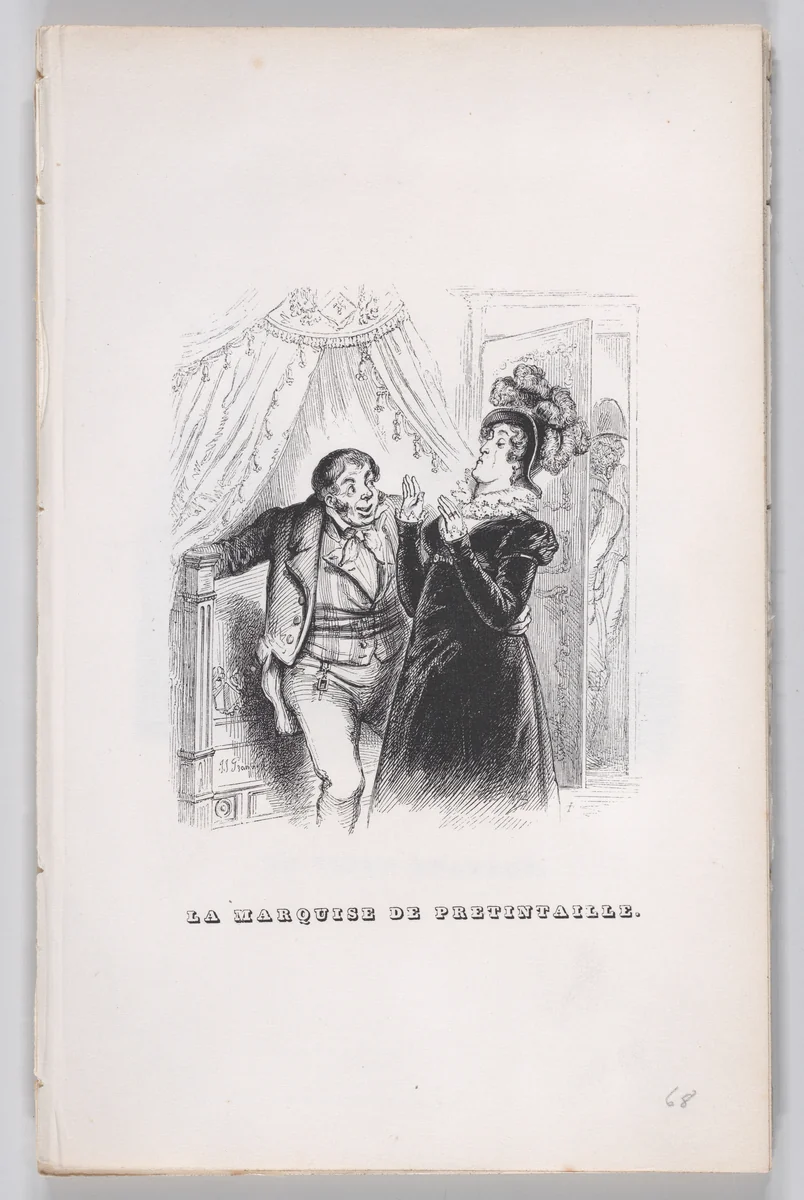 The Marquise of Frivolty, from "The Complete Works of Béranger" by J. J. Grandville, print, 1836