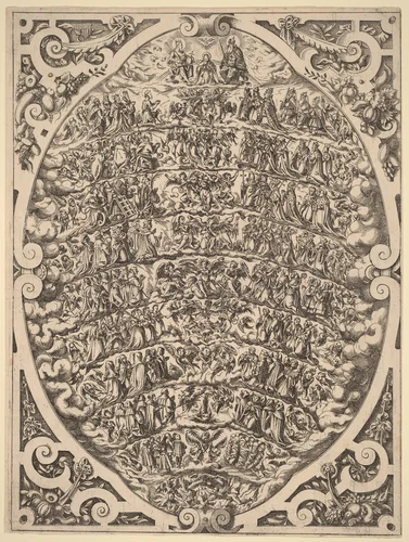 The Hierarchy of the Heavens by Jost Amman, print, 1579