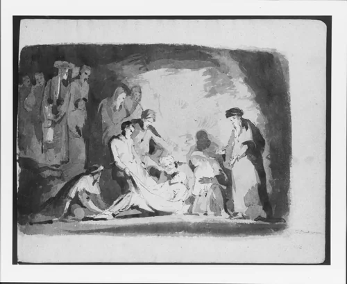 Entombment (from Sketchbook) by Thomas Sully, artwork, 1810-1820