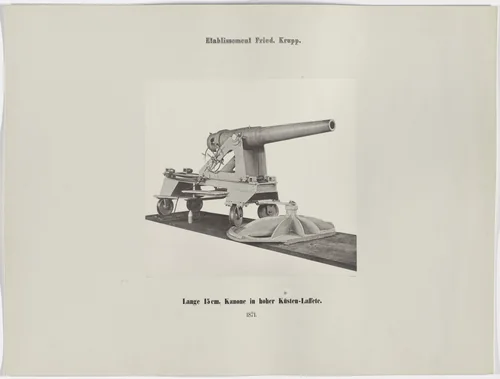 Lange 15 cm. Kanone in hoher Kusten-Laffete by Hugo van Werden, photograph, 1871