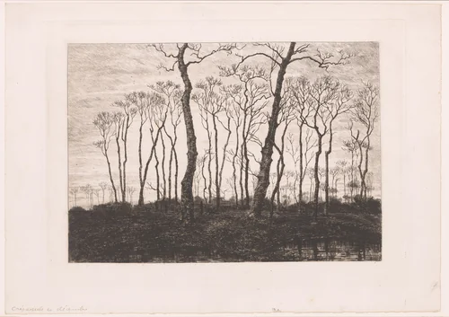 Schemering in de winter by Jules Guiette, print, 1862-1901
