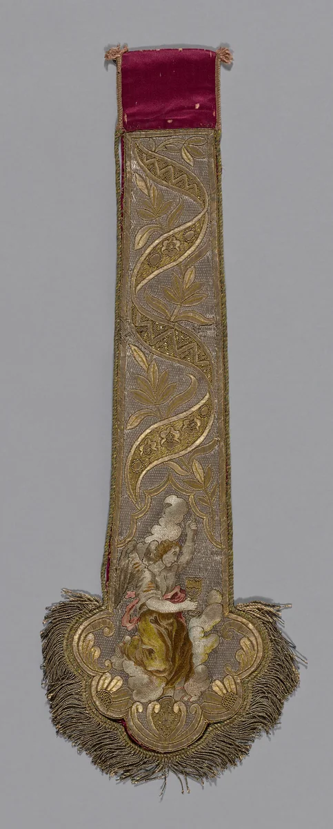 End of a Stole by Italy, textile, 1801-1900