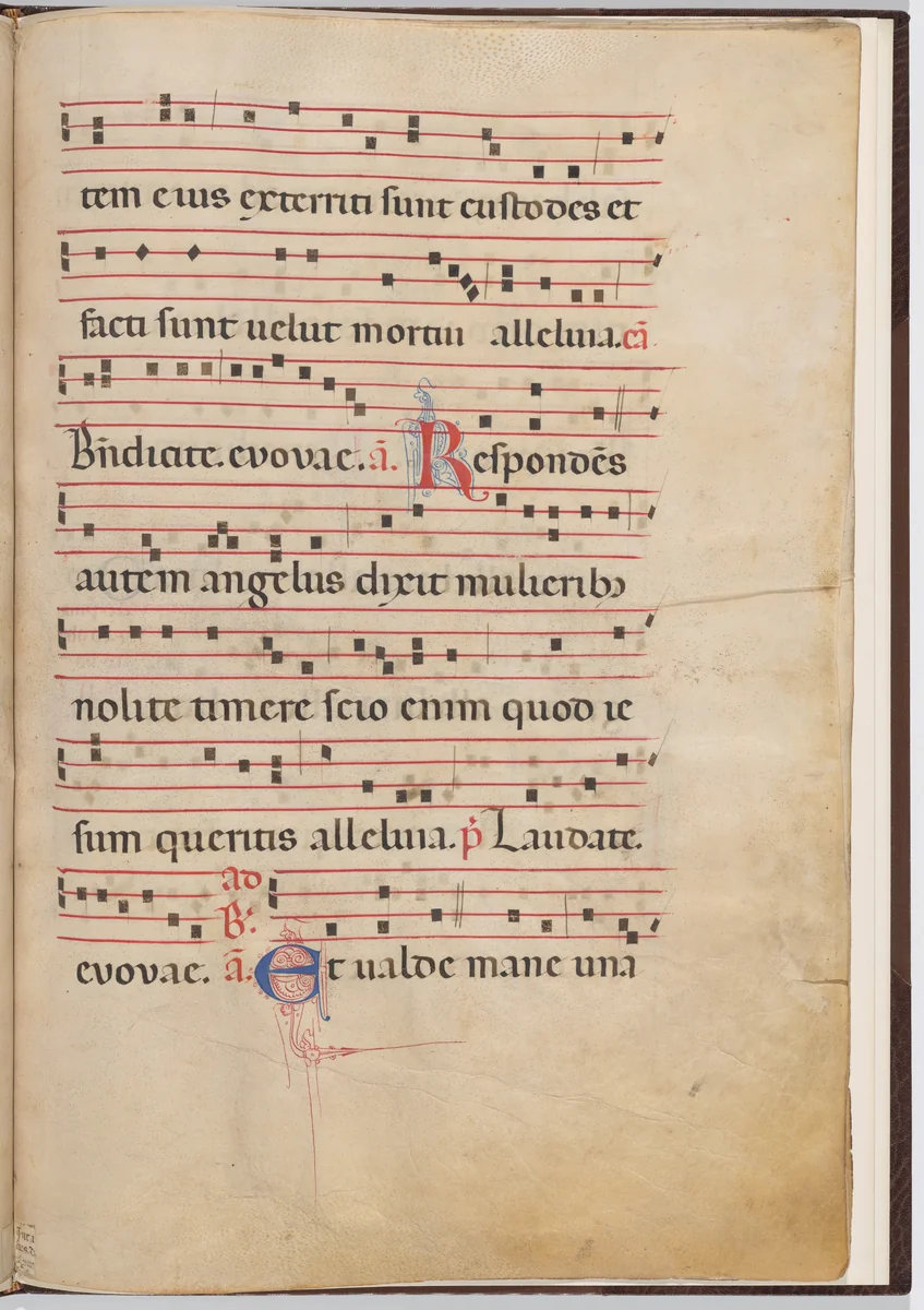 Leaf 4 from an antiphonal fragment by Italian 13th Century, drawing, 1270-1280