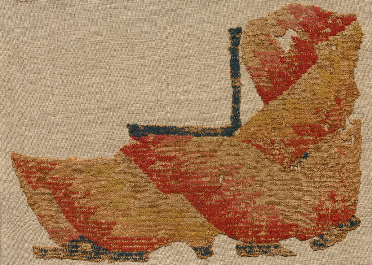 Fragment, Probably an Ornament from a Large Curtain by Unknown, textile, 480-499