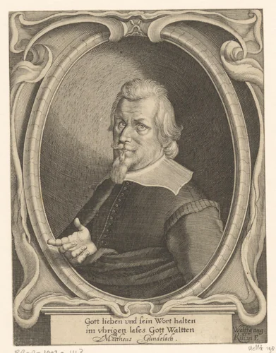 Portret van Mattheus Gundelach by Unknown, print, 1591-1662