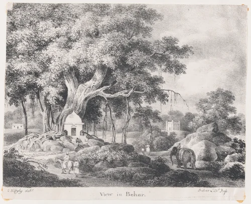 View in Behar, in an Anglo-Indian Album associated with Sir Charles D'Oyly by Sir Charles D'Oyly, print, 1823-1833