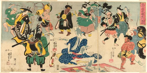 The Extraordinary Phenomenon of the Popular Otsu Picture (Tokini otsue kidai no maremono) by Utagawa Kuniyoshi (歌川國芳), print, 1848
