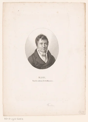 Portret van Antoine Jay by Ambroise Tardieu, print, 1820-1821