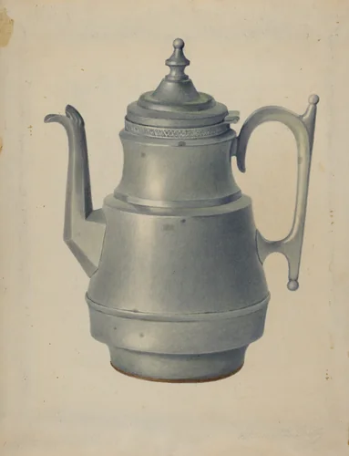 Pewter Teapot by Arthur G. Merkley, index of american design, 1937