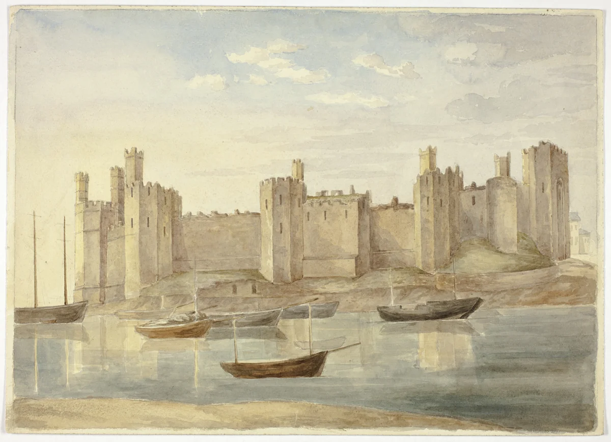 Caernarvon Castle by Elizabeth Murray, painting, 1845