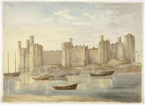 Caernarvon Castle by Elizabeth Murray, painting, 1845