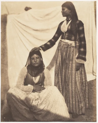 Wassileh and Lhedeh, Ghawagea by Ernest Benecke, photograph, 1852