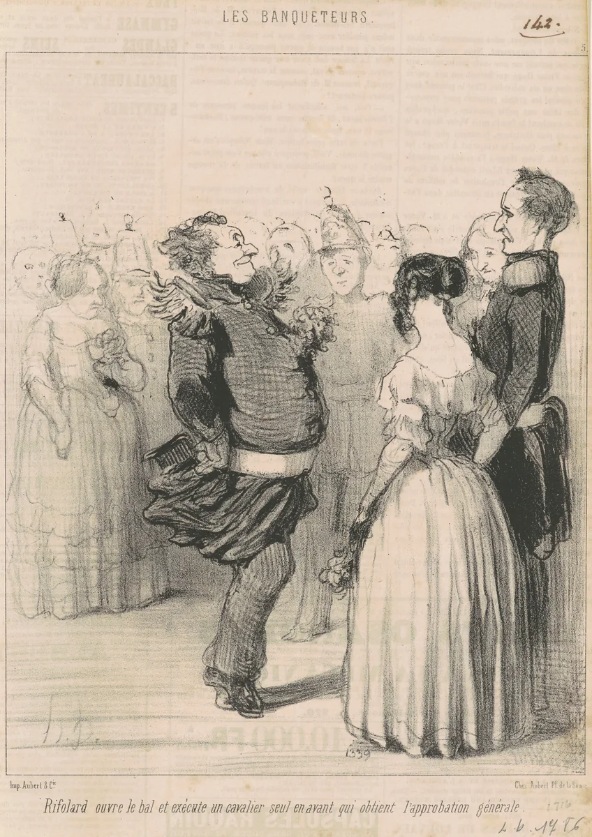 Rifolard ouvre le bal ... by Honoré Daumier, print, 1848