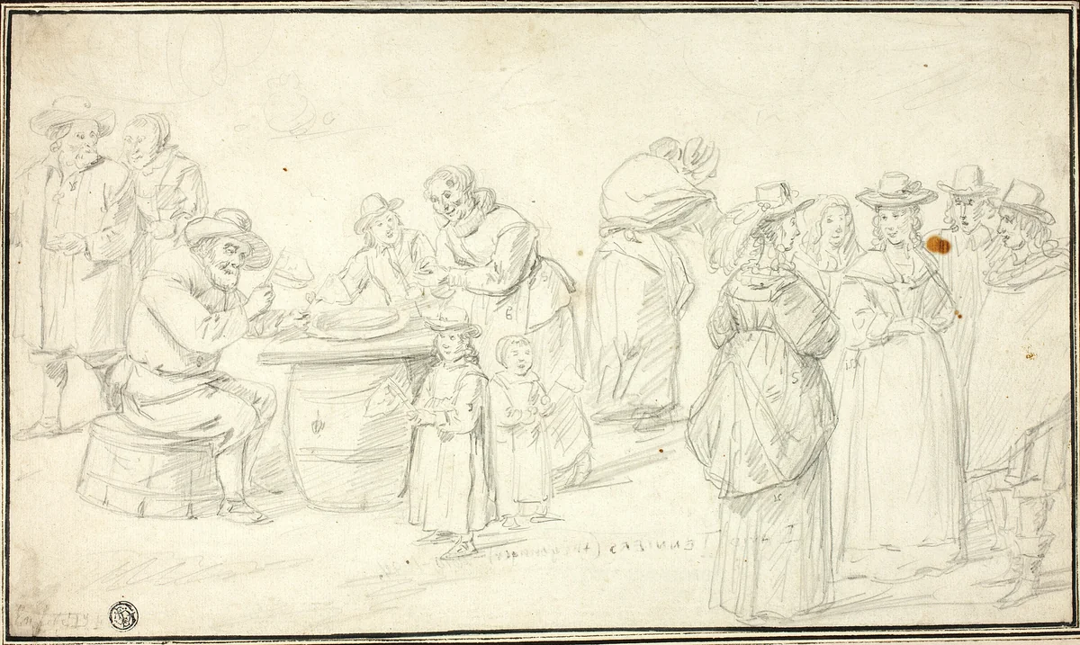 Study for Country Festival near Antwerp by David Teniers, drawing, 1641-1651