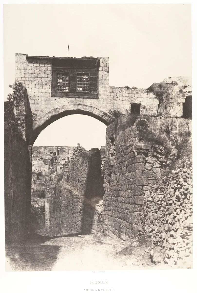 Jérusalem, Arc de l'Ecce-Homo by Auguste Salzmann, photograph, 1854-1859