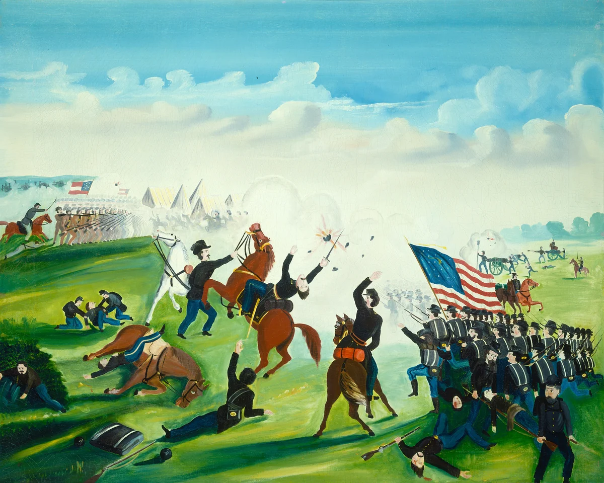 Civil War Battle by American 19th Century, painting, 1861