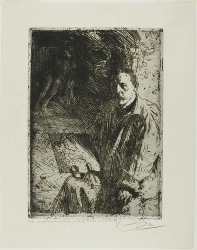 Zorn and His Model by Anders Zorn, print, 1897