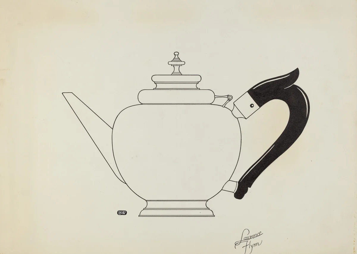 Silver Teapot by Lawrence Flynn, index of american design, 1936