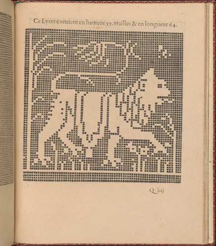 Les Singuliers et Nouveaux Portraicts... page 64 (recto) by Federico de Vinciolo, book, 1588