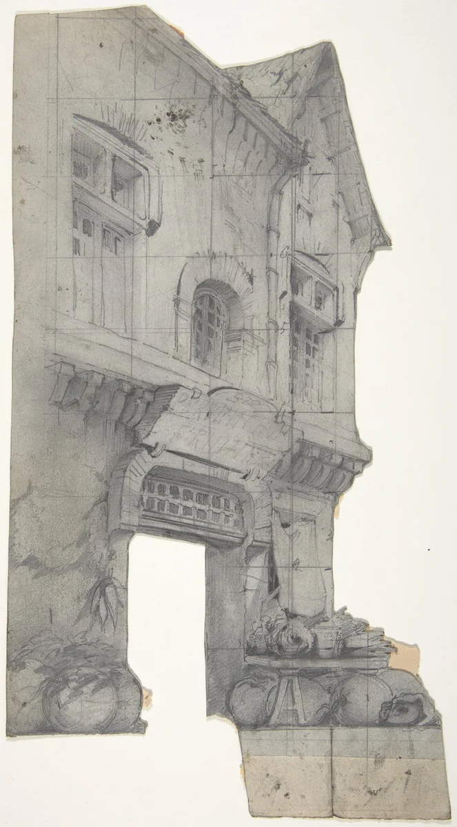 Design for a Stage Set at the Opéra, Paris by Eugène Cicéri, drawing, 1830-1890