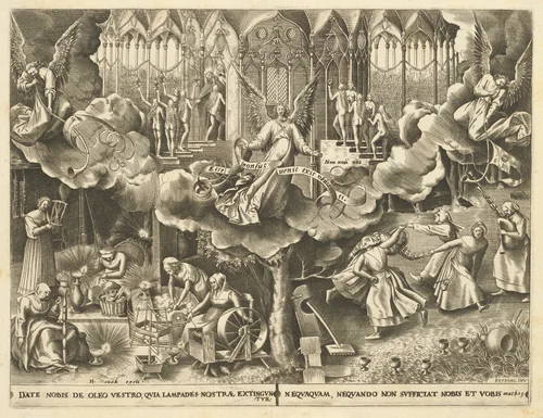 The Parable of the Wise and Foolish Virgins by Philip Galle, print, 1555-1565