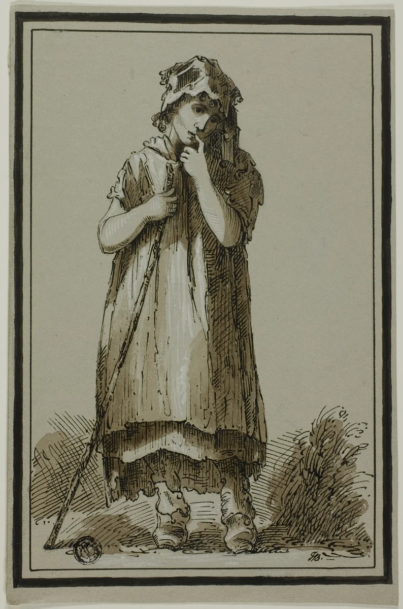 Pierrette by Thomas Barker, drawing, 1789-1847