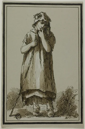 Pierrette by Thomas Barker, drawing, 1789-1847