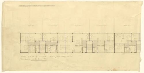 Weissenhof Apartment House, "The Dwelling" Exhibition, Stuttgart, Germany, Floor plan by Ludwig Mies van der Rohe, mies van der rohe archive, 1926