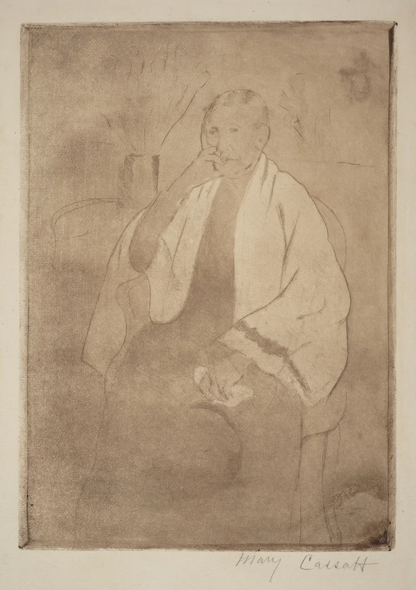A Portrait of the Artist's Mother by Mary Cassatt, print, 1884-1894